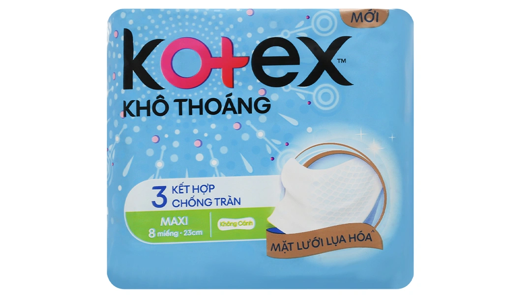 Băng vệ sinh Kotex mặt lưới khô thoáng gói 8 miếng - 