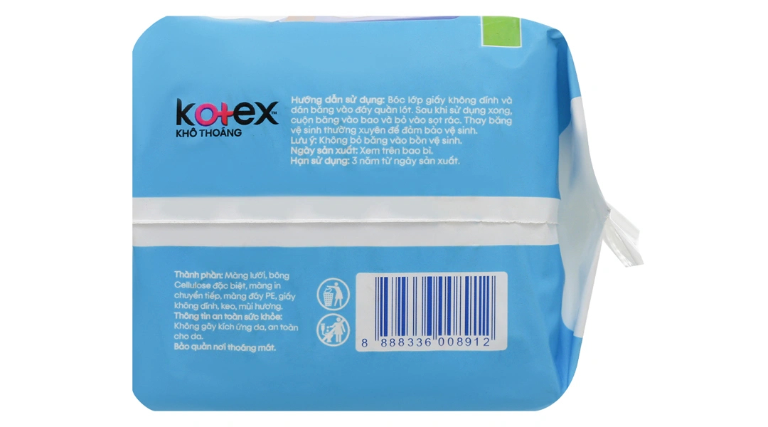 Băng vệ sinh Kotex mặt lưới khô thoáng gói 8 miếng - 3