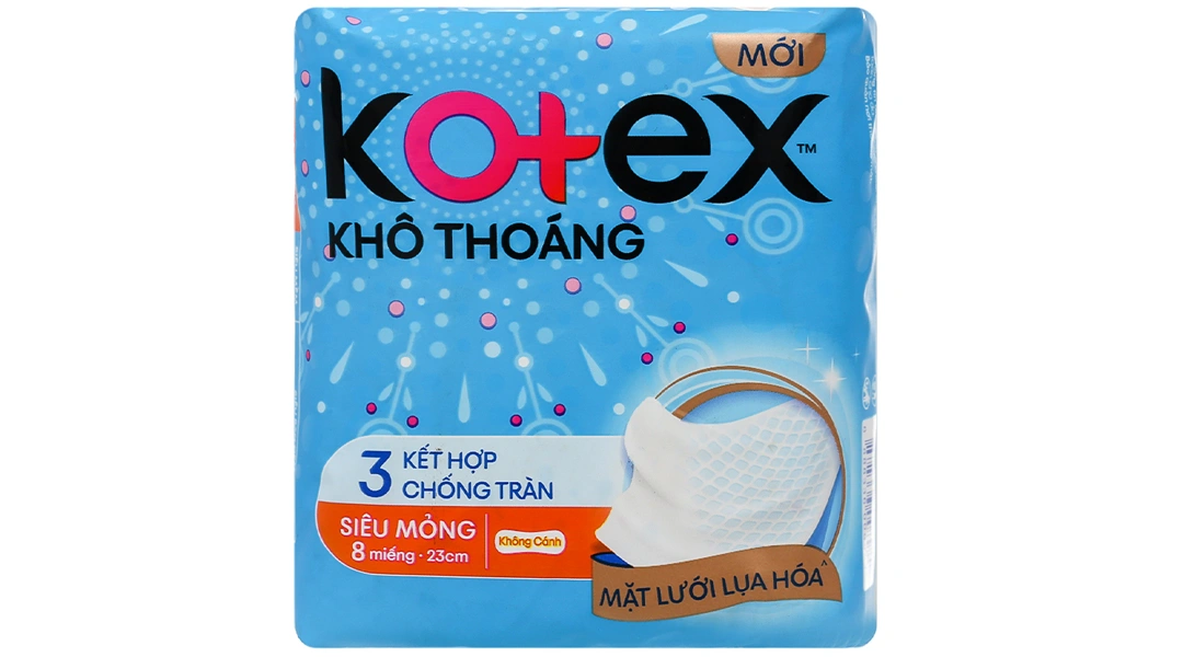 Băng vệ sinh Kotex khô thoáng, siêu mỏng gói 8 miếng - 