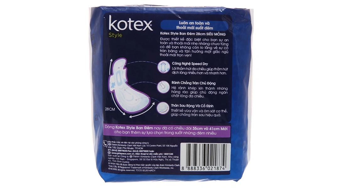 Băng vệ sinh đêm Kotex Style siêu mỏng gói 4 miếng - 1