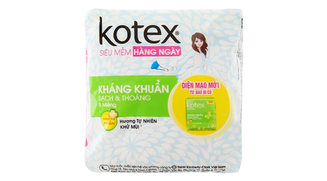 Băng vệ sinh hàng ngày Kotex kháng khuẩn gói 8 miếng - 7