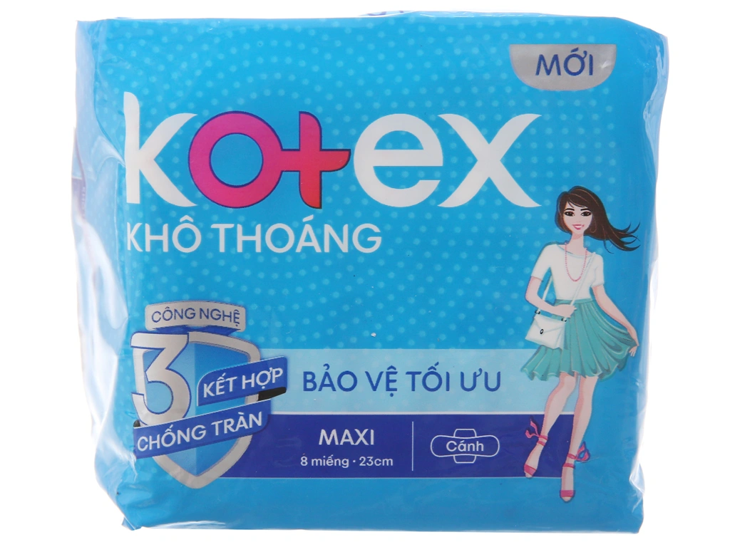 Băng vệ sinh Kotex Maxi khô thoáng cánh gói 8 miếng - 