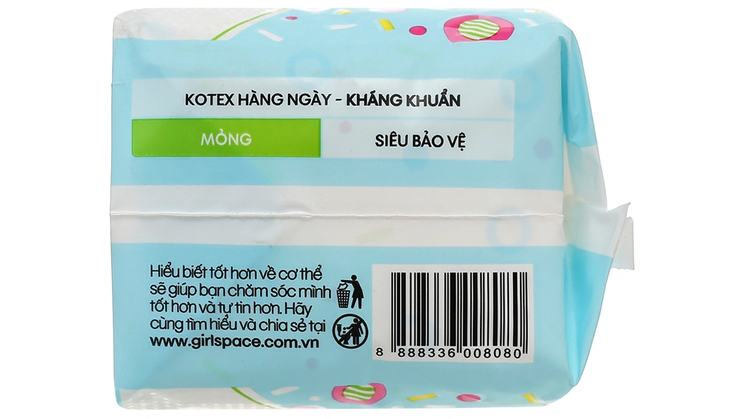 Băng vệ sinh hàng ngày Kotex kháng khuẩn gói 20 miếng - 1