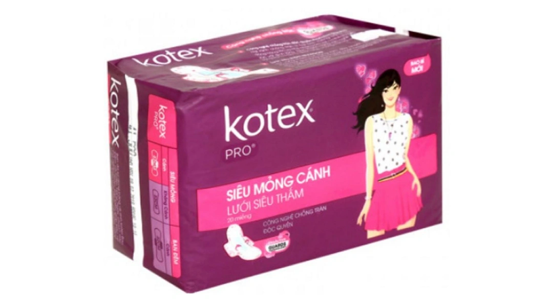 Băng vệ sinh Kotex pro lưới siêu thấm, siêu mỏng cánh gói 20 miếng - 