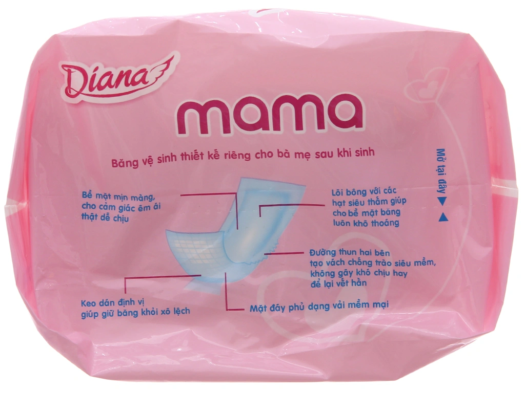 Băng vệ sinh Diana mama dùng cho mẹ bầu sau sinh gói 12 miếng - 12