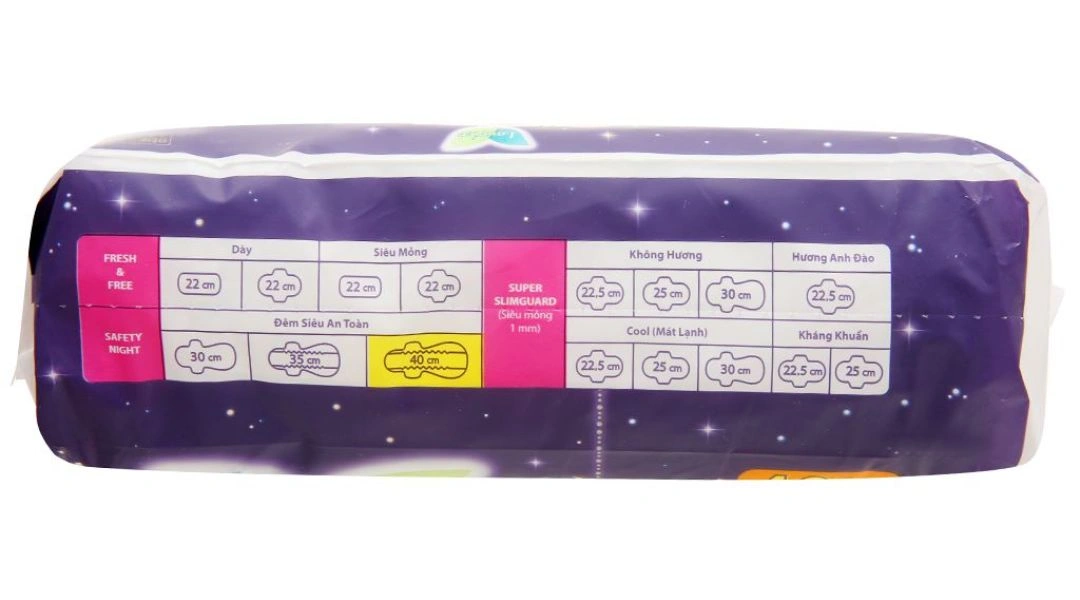 Băng vệ sinh ban đêm Laurier Safety Night 40cm gói 4 miếng - 2