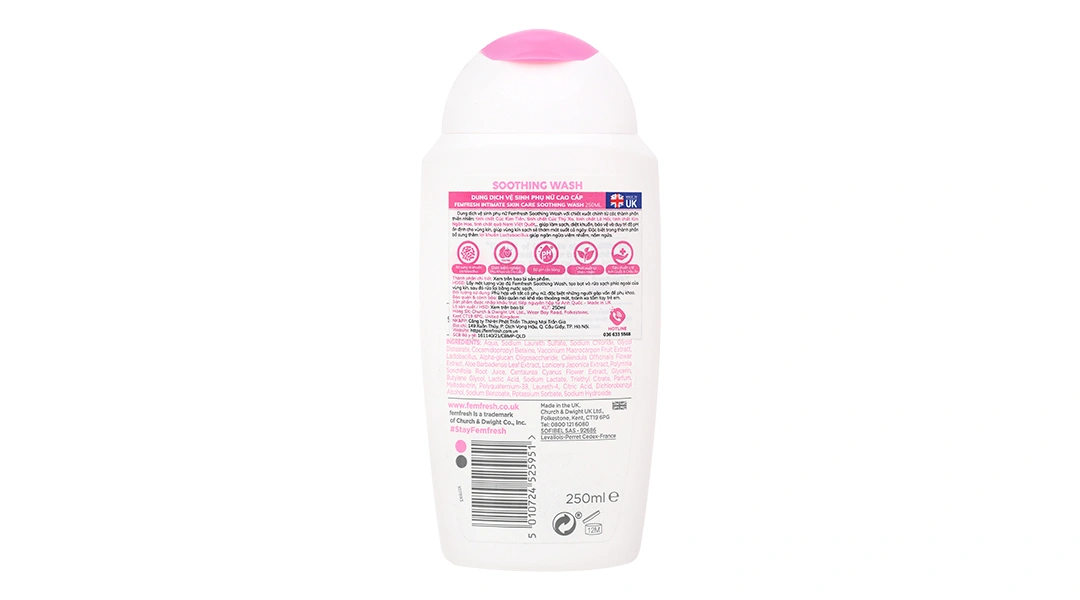 Dung dịch vệ sinh phụ nữ Femfresh Soothing Wash làm sạch, diệt khuẩn chai 250ml - 1