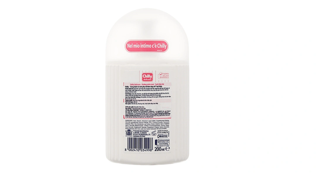 Dung dịch vệ sinh phụ nữ Chilly Delicato dưỡng mềm mại, sạch dịu êm chai 200ml - 1