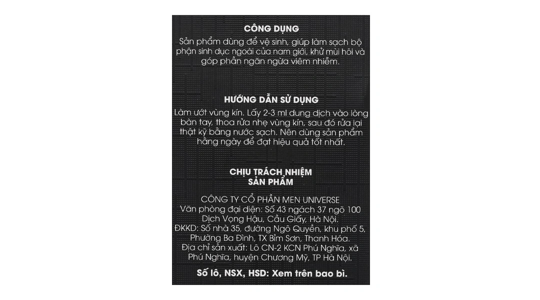 Dung dịch vệ sinh nam Nerman Elegant Men hương nước hoa cao cấp chai 100ml - 16