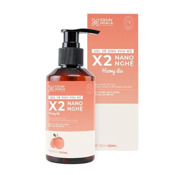 Gel vệ sinh phụ nữ X2 Nano Nghệ hương đào làm sạch ngừa viêm nhiễm