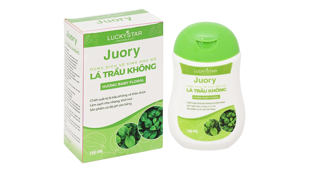 Dung dịch vệ sinh phụ nữ Lucky Star Juory Lá Trầu Không khử mùi chai 180ml - 