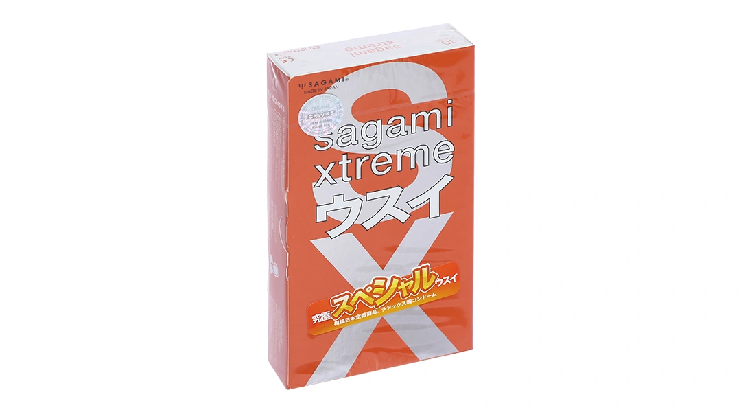 Bao cao su Sagami Xtreme siêu mỏng 52mm hộp 10 cái - 1