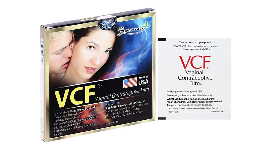 Màng film tránh thai VCF hộp 3 miếng - 