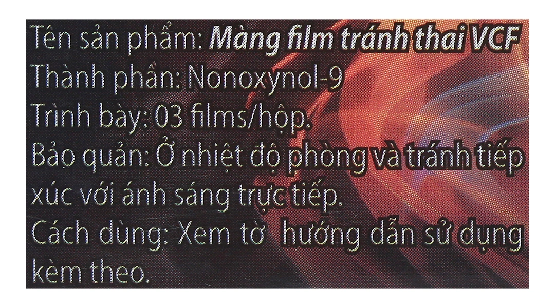Màng film tránh thai VCF hộp 3 miếng - 2