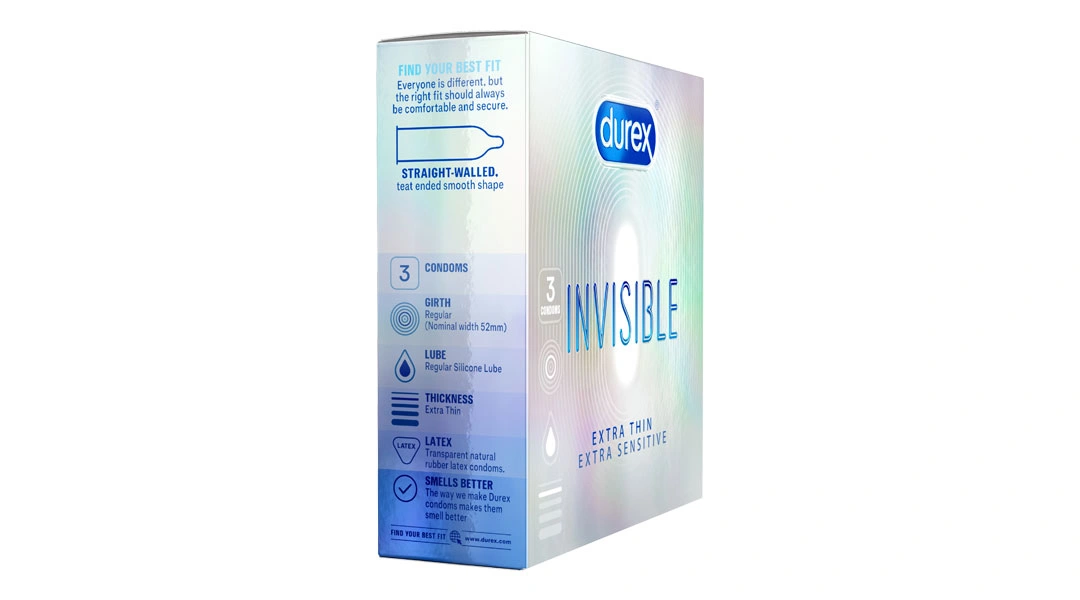 Bao cao su Durex Invisible siêu mỏng, ôm khít 52mm hộp 3 cái - 2