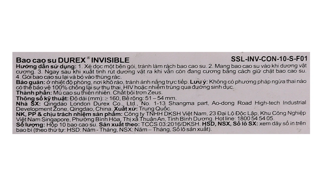 Bao cao su Durex Invisible siêu mỏng, ôm khít 52mm hộp 3 cái - 6
