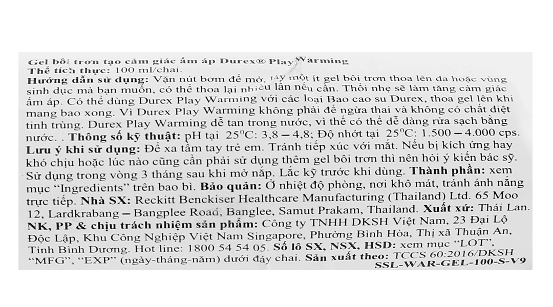 Gel bôi trơn Durex Play Warming tạo cảm giác ấm áp chai 100ml - 2