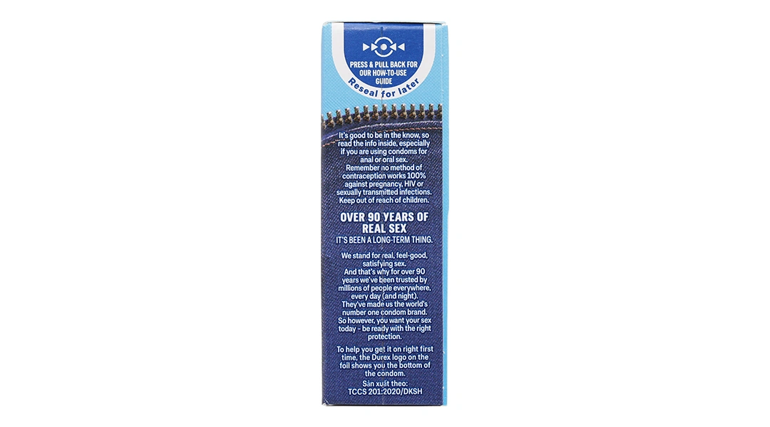Bao cao su Durex Jeans ôm sát, bôi trơn 52.5mm hộp 12 cái - 17