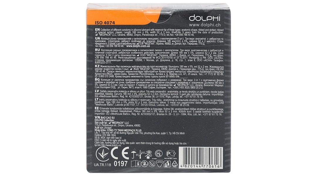 Bao cao su Dolphi collection combo 3 loại 52mm hộp 3 cái - 1