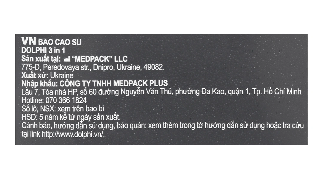 Bao cao su Dolphi 3 in 1 vân gai 52mm hộp 3 cái - 6