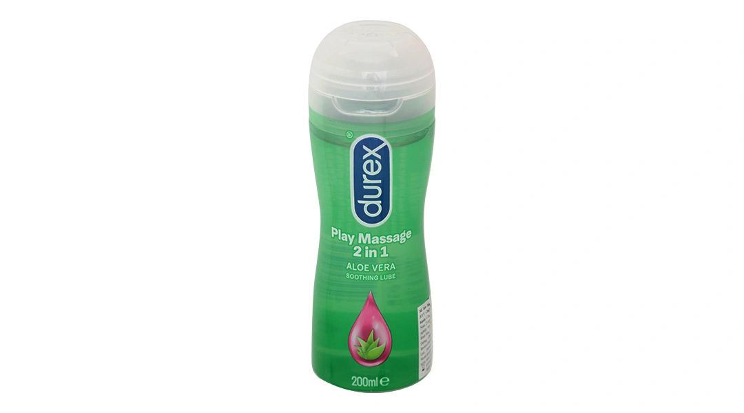 Gel bôi trơn Durex Play Massage 2 in 1 Aloe Vera Soothing Lube dịu da chai 200ml - 