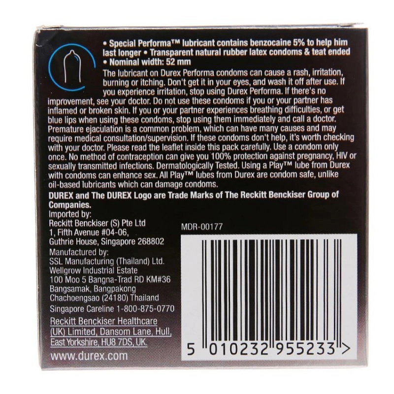Bao cao su Durex Performa kéo dài thời gian hưng phấn 52mm hộp 3 cái - 2
