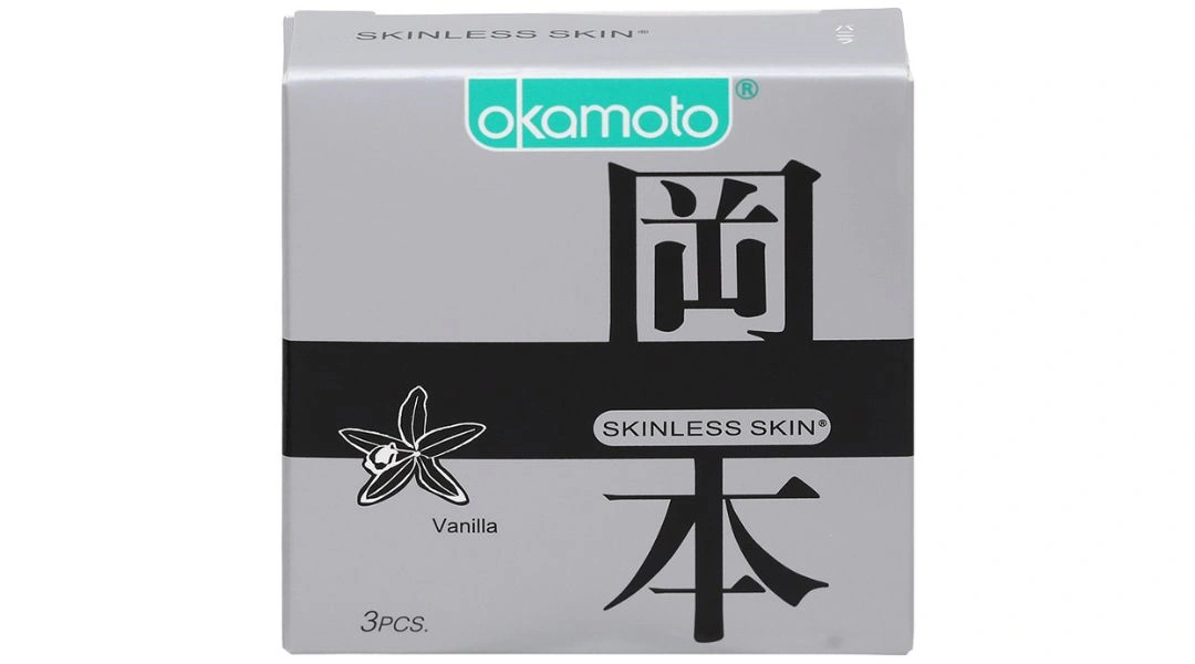 Bao cao su Okamoto Skinless Skin Vanilla 53mm hộp 3 cái - 1