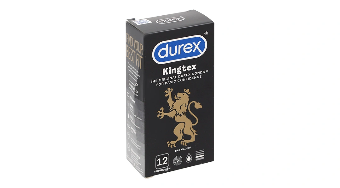 Bao cao su Durex Kingtex ôm sát, vừa vặn 49mm hộp 12 cái - 