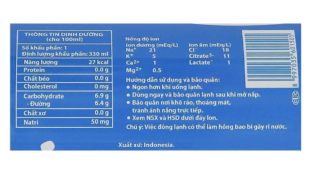 Thức uống bổ sung ion Pocari Sweat lon 330ml - 4