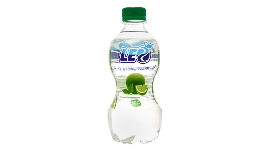 Nước khoáng có ga Leo vị chanh chai 350ml - 