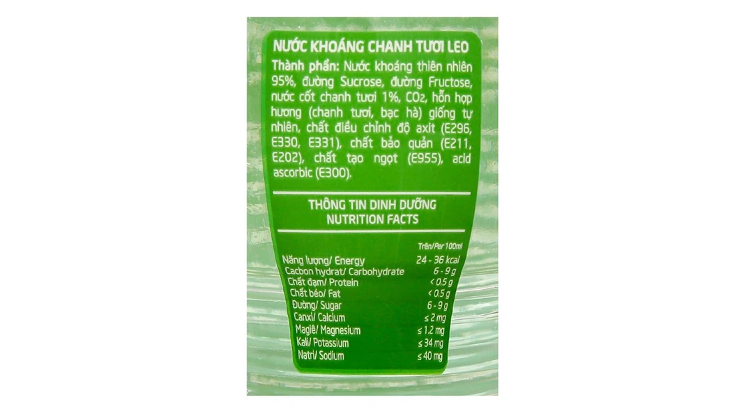 Nước khoáng có ga Leo vị chanh chai 350ml - 2