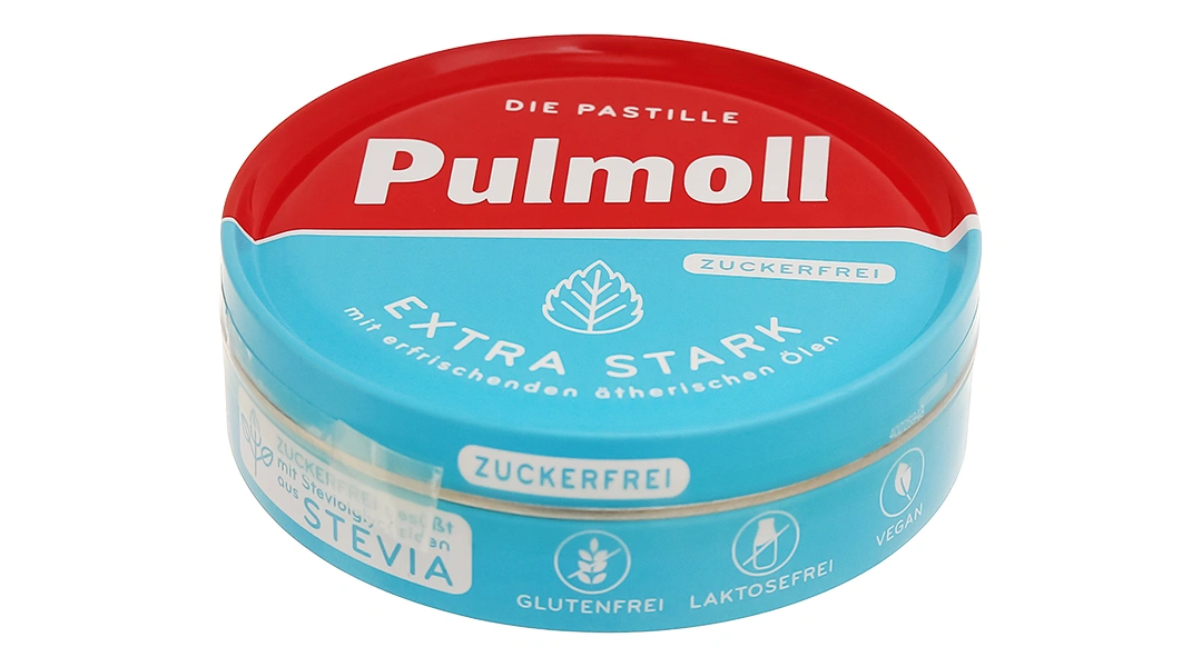 Kẹo ngậm Pulmoll Extra Stark vị bạc hà hộp 50g - 