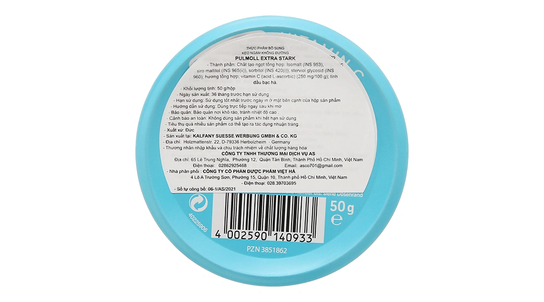 Kẹo ngậm Pulmoll Extra Stark vị bạc hà hộp 50g - 2