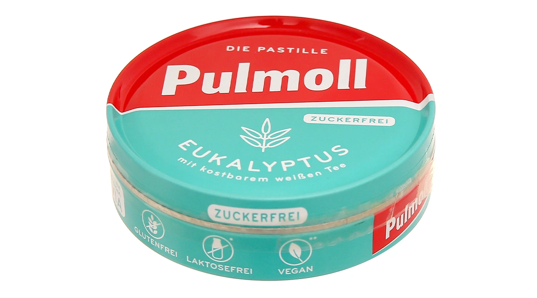 Kẹo ngậm Pulmoll Eukalyptus vị khuynh diệp, bạc hà hộp 50g - 