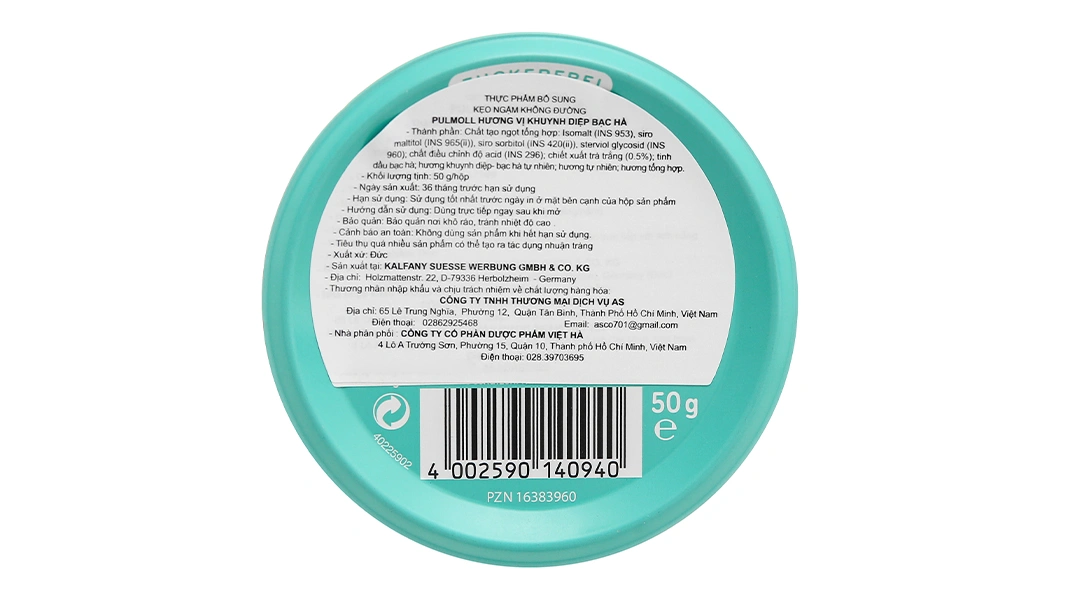 Kẹo ngậm Pulmoll Eukalyptus vị khuynh diệp, bạc hà hộp 50g - 2