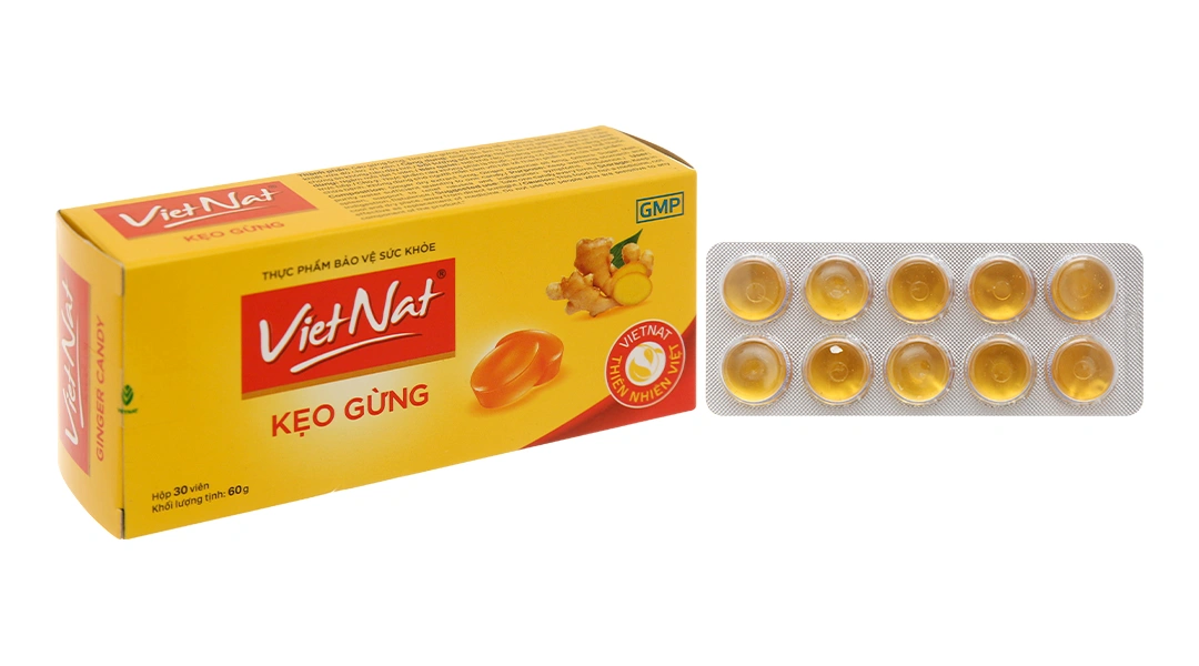 Kẹo Gừng Vietnat hộp 3 vỉ x 10 viên - 