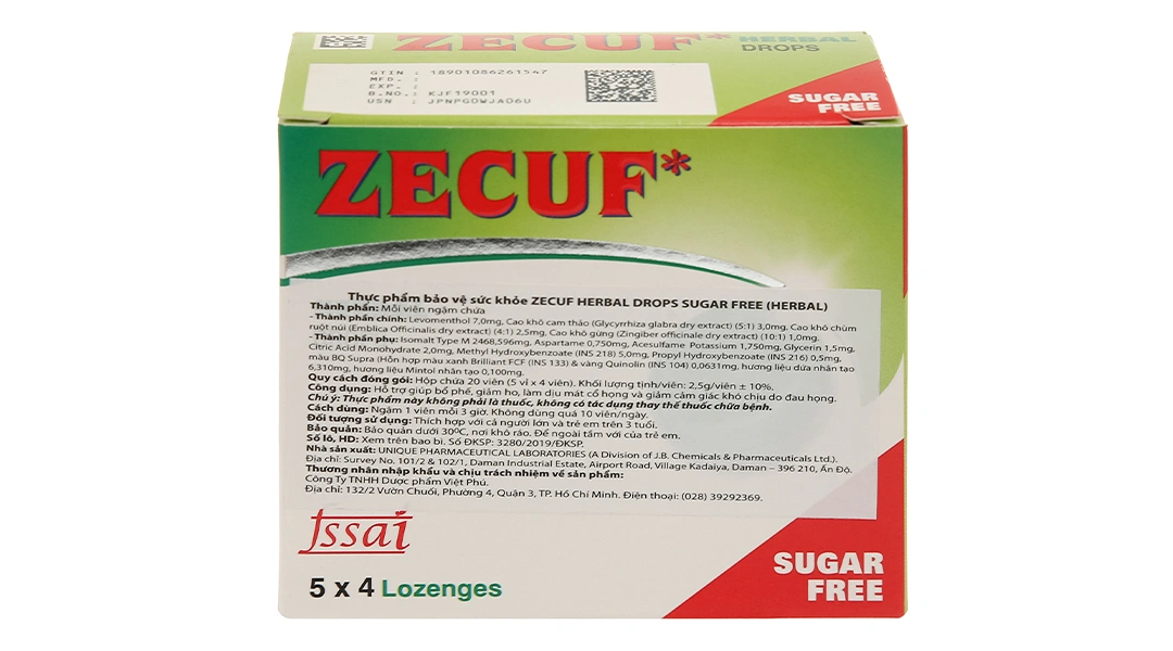 Kẹo Không Đường Zecuf Sugar Free H/5Vi - 1