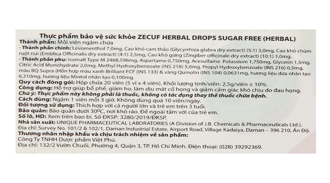 Kẹo Không Đường Zecuf Sugar Free H/5Vi - 5