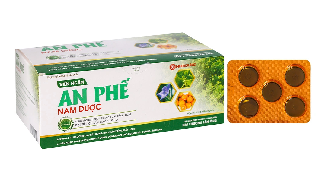 Viên Ngậm An Phế Nam Dược hộp 100 viên - 