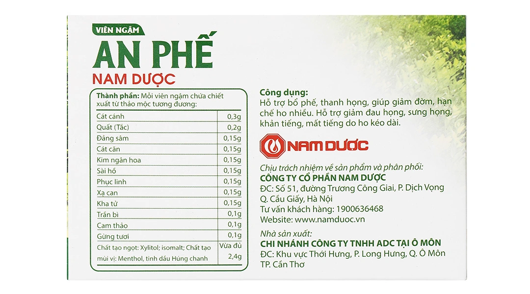 Viên Ngậm An Phế Nam Dược hộp 100 viên - 2