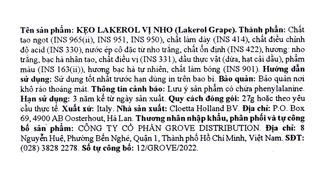 Kẹo Lakerol Lemon Vị Chanh hộp 27g - 18