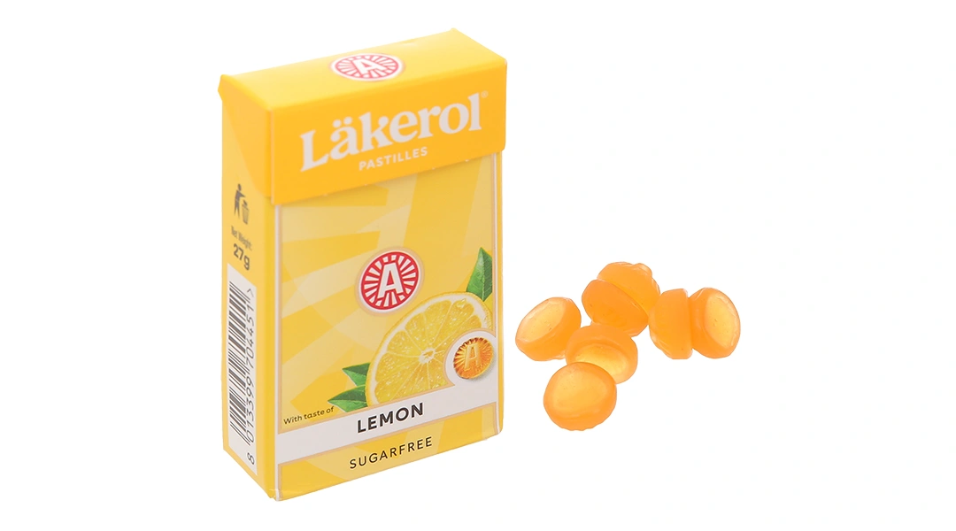 Kẹo Lakerol Lemon Vị Chanh hộp 27g - 