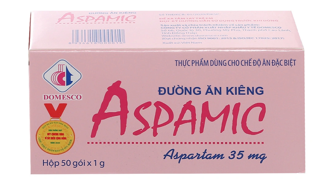 Đường Aspamic dành cho người ăn kiêng hộp 50 gói x 1g - 1