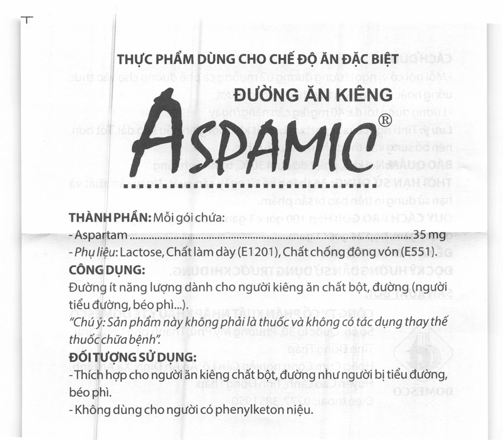 Đường Aspamic dành cho người ăn kiêng hộp 50 gói x 1g - 7