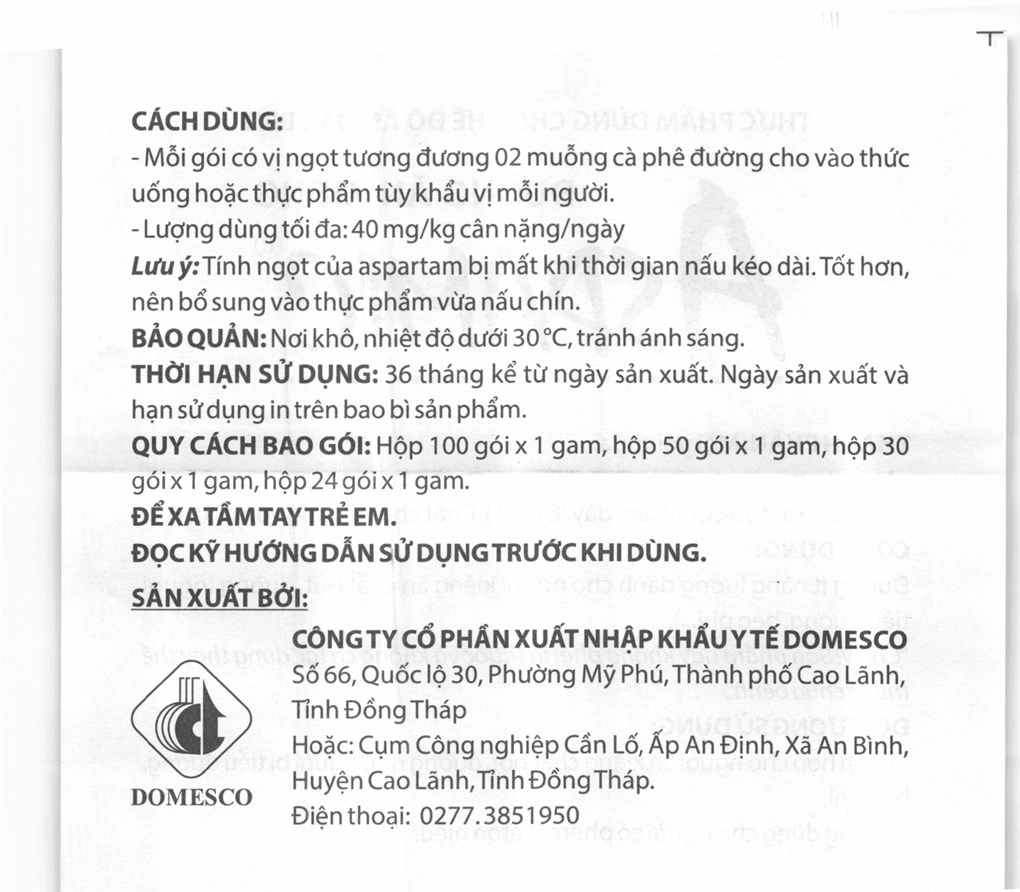 Đường Aspamic dành cho người ăn kiêng hộp 50 gói x 1g - 8