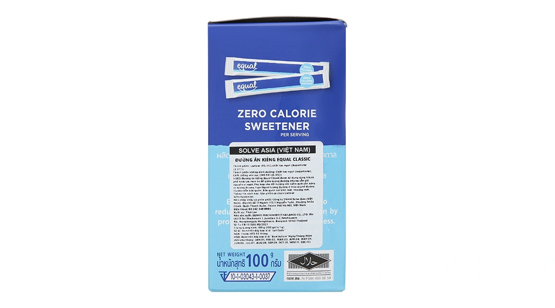 Đường Ăn Kiêng Equal Classic Zero Calorie Sweetener hộp 100 gói x 1g - 3
