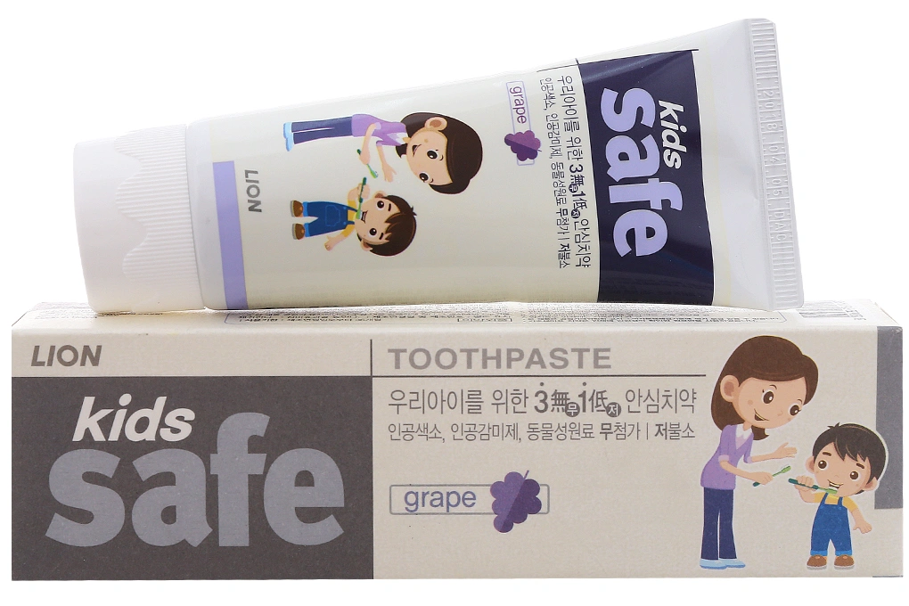 Kem đánh răng cho bé Kids Safe hương nho tuýp 90ml - 
