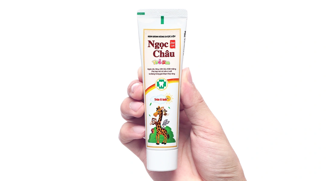 Kem đánh răng dược liệu Ngọc Châu trẻ em ngừa sâu răng tuýp 70g - 6