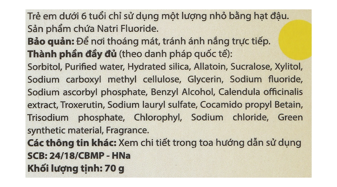 Kem đánh răng dược liệu Ngọc Châu trẻ em ngừa sâu răng tuýp 70g - 4