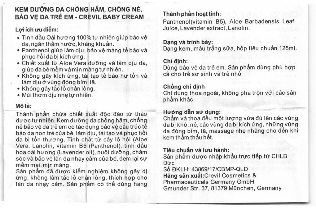 Kem Crevil Baby chống hăm tã, dưỡng ẩm cho bé hũ 150ml - 7